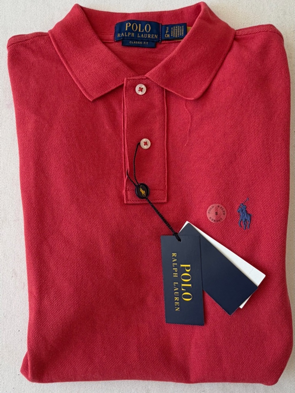 Polo by Ralph Lauren Classic Fit Red Polo with Navy Pony- 4th of July-New!